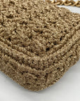 Caterina Bertini Gold Metallic Woven Bag