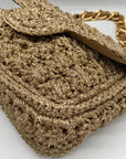 Caterina Bertini Gold Metallic Woven Bag