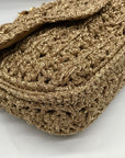 Caterina Bertini Gold Metallic Woven Bag