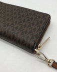 Michael Kors Brown Monogram Coated Canvas Wristlet