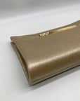 Aqua Gold Metallic Chain Convertible Clutch
