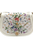 Giani Bernini White Floral Small Saddle Crossbody Bag