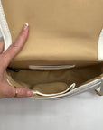 Giani Bernini White Floral Small Saddle Crossbody Bag