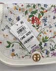 Giani Bernini White Floral Small Saddle Crossbody Bag