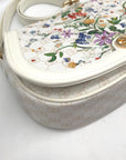 Giani Bernini White Floral Small Saddle Crossbody Bag