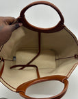 MMs Brands Beige and Brown Canvas Tote Bag
