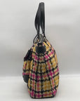 Coach Beige Daisy Wool Tweed Plaid Emma Tote Bag F25083