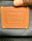 Coach Blue Leather And Canvas Print Reversible Shoulder Bag