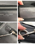 Marc Jacobs Stone Gray Pebbled Leather Recruit Nomad Saddle Bag