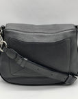 Marc Jacobs Stone Gray Pebbled Leather Recruit Nomad Saddle Bag