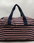 Madden Girl Navy And Pink Striped Weekender Travel Duffel Bag