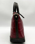 Dooney and Bourke Red Leather Croc Embossed Denison Satchel And Wallet