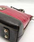 Dooney and Bourke Red Leather Croc Embossed Denison Satchel And Wallet