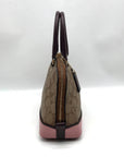 Coach Brown Coated Canvas Mini Sierra With Pink Trim Satchel F57493