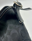 Coach Vintage Black Signature Canvas Clip Shoulder Bag