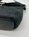 Coach Vintage Black Signature Canvas Clip Shoulder Bag