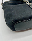 Coach Vintage Black Signature Canvas Clip Shoulder Bag