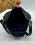 Coach Vintage Black Signature Canvas Clip Shoulder Bag
