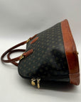 Pollini Monogram Print Pebbled Leather Wallet And Reversible Handbag