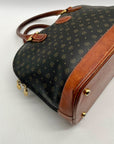 Pollini Monogram Print Pebbled Leather Wallet And Reversible Handbag