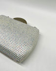 Nina Silver Rhinestone Crystal CLutch Evening Bag