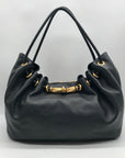 Donna Karan Black Pebbled Leather Seacliff Tote Bag