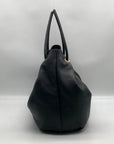 Donna Karan Black Pebbled Leather Seacliff Tote Bag
