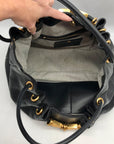Donna Karan Black Pebbled Leather Seacliff Tote Bag
