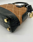 Michael Kors Brown Leather Smythe Dome Satchel Bag