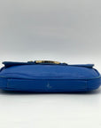 Tory Burch Blue Pebbled Leather Mini Crossbody Bag