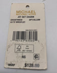 Michael Kors Leather Logo Jet Set Charm Optic White Top Zip Wristlet
