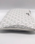 Michael Kors Leather Logo Jet Set Charm Optic White Top Zip Wristlet