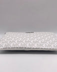 Michael Kors Leather Logo Jet Set Charm Optic White Top Zip Wristlet