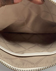 Michael Kors Leather Logo Jet Set Charm Optic White Top Zip Wristlet