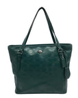Coach Green Leather Peyton LIN C Embossed Zip Tote Bag F31404
