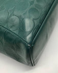 Coach Green Leather Peyton LIN C Embossed Zip Tote Bag F31404