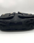 Coach Black Poppy Signature Sateen Pocket Hobo Bag-14570