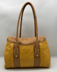 B. Makowsky Yellow Leather Flap Turn Lock Shoulder Bag