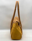 B. Makowsky Yellow Leather Flap Turn Lock Shoulder Bag
