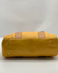 B. Makowsky Yellow Leather Flap Turn Lock Shoulder Bag
