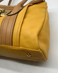 B. Makowsky Yellow Leather Flap Turn Lock Shoulder Bag