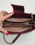 Kate Spade Burgundy Quilted Leather Emerson Place Jenia Shoulder Bag