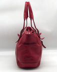 Cole Hann Red Pebbled Leather Large Satchel