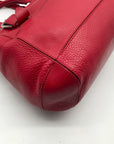 Cole Hann Red Pebbled Leather Large Satchel