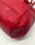 Cole Hann Red Pebbled Leather Large Satchel