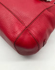 Cole Hann Red Pebbled Leather Large Satchel