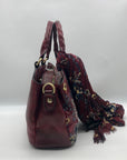 Patricia Nash Burgundy Leather Angelin Embrodered Satchel Bag