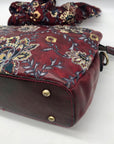 Patricia Nash Burgundy Leather Angelin Embrodered Satchel Bag