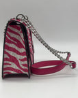 Michael Kors Pink And White Zebra Print Crossbody Bag