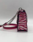 Michael Kors Pink And White Zebra Print Crossbody Bag